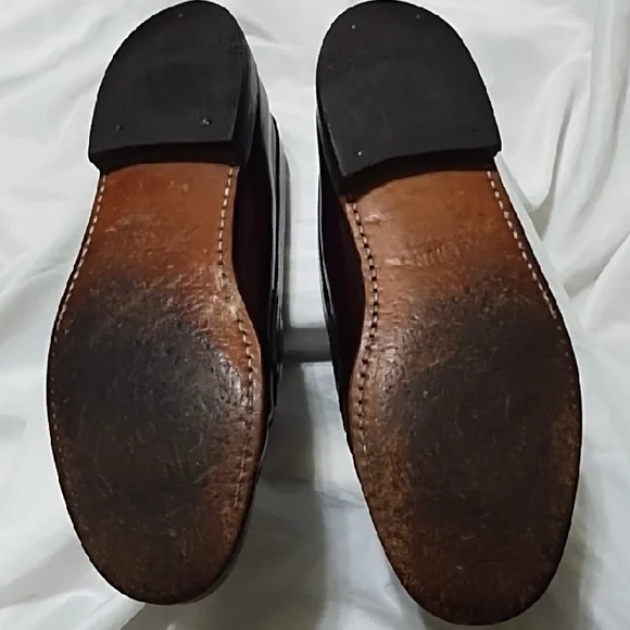 Bass Classic Weejun Burgundy Leather Penny Loafers, Men's 9D - Picture 5 of 5